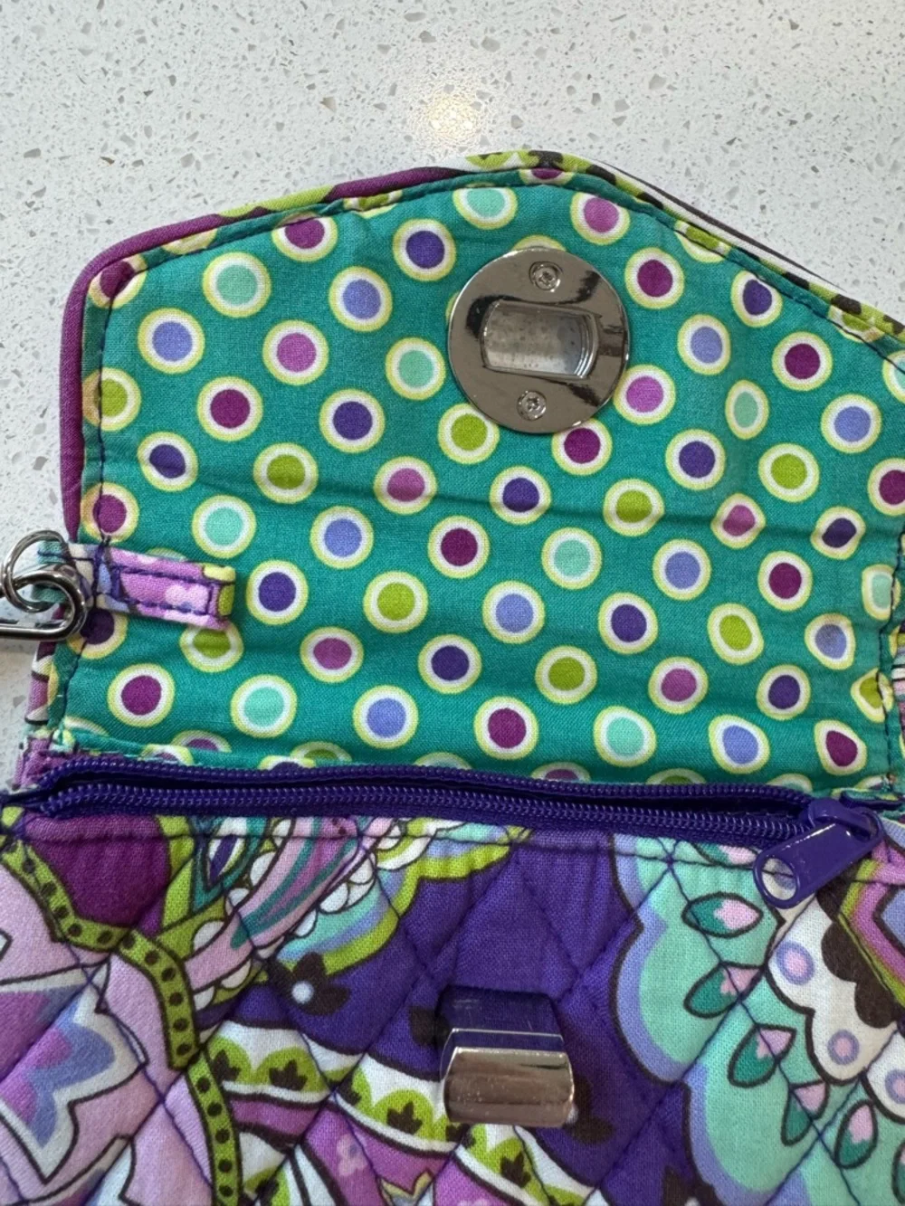 Vera Bradley Your Turn Smartphone Wristlet in the Heather Paisley - Picture 7 of 16